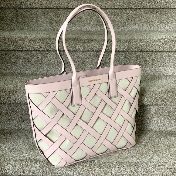 Michael Kors Sienna Leather with Canvas Large Tote - Picture 2 of 14